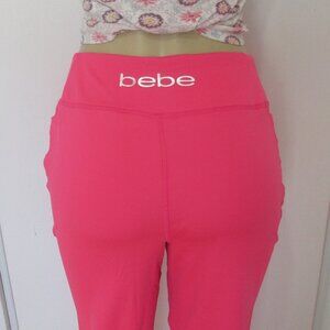 New BEBE SPORT Jogger Pants Size Large Neon Pink